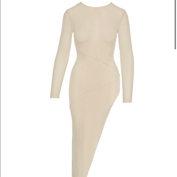 naked wardrobe | Dresses | Naked Wardrobe Long Sleeve High Slit Mesh Dress  Nwt | Poshmark